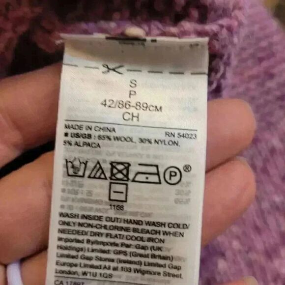 Banana Republic Women's Raspberry Heather Wool/Nylon/Acrylic Knit Crew Neck Long - Picture 4 of 11